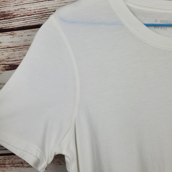 American Giant Mens Medium White Short Sleeve Crew Neck T-Shirt Tee #4 - Picture 4 of 9